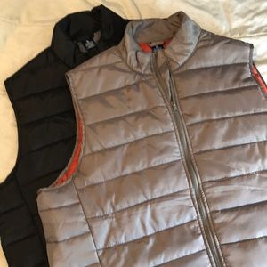 2 Men’s XL TALL puffer vest black/grey